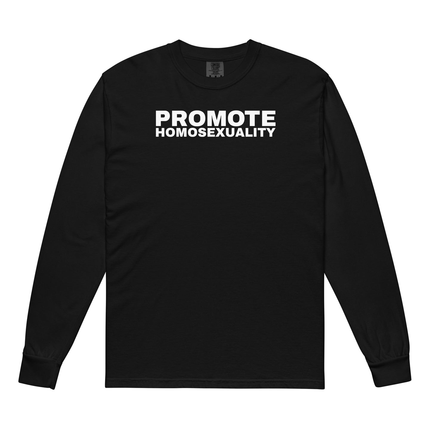 PROMOTE HOMOSEXUALITY LONG-SLEEVE T-SHIRT IN BLACK/WHITE